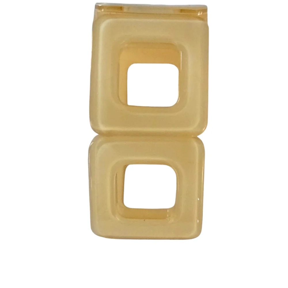 Vintage-Style Butterscotch Resin Stretch Bracelet Geometric Wide Cuff